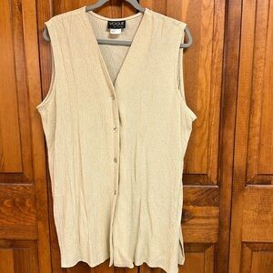 Vogue by Design Vintage Crinkle Acetate/Rayon 4 Button Vest Cardigan Style 400 L